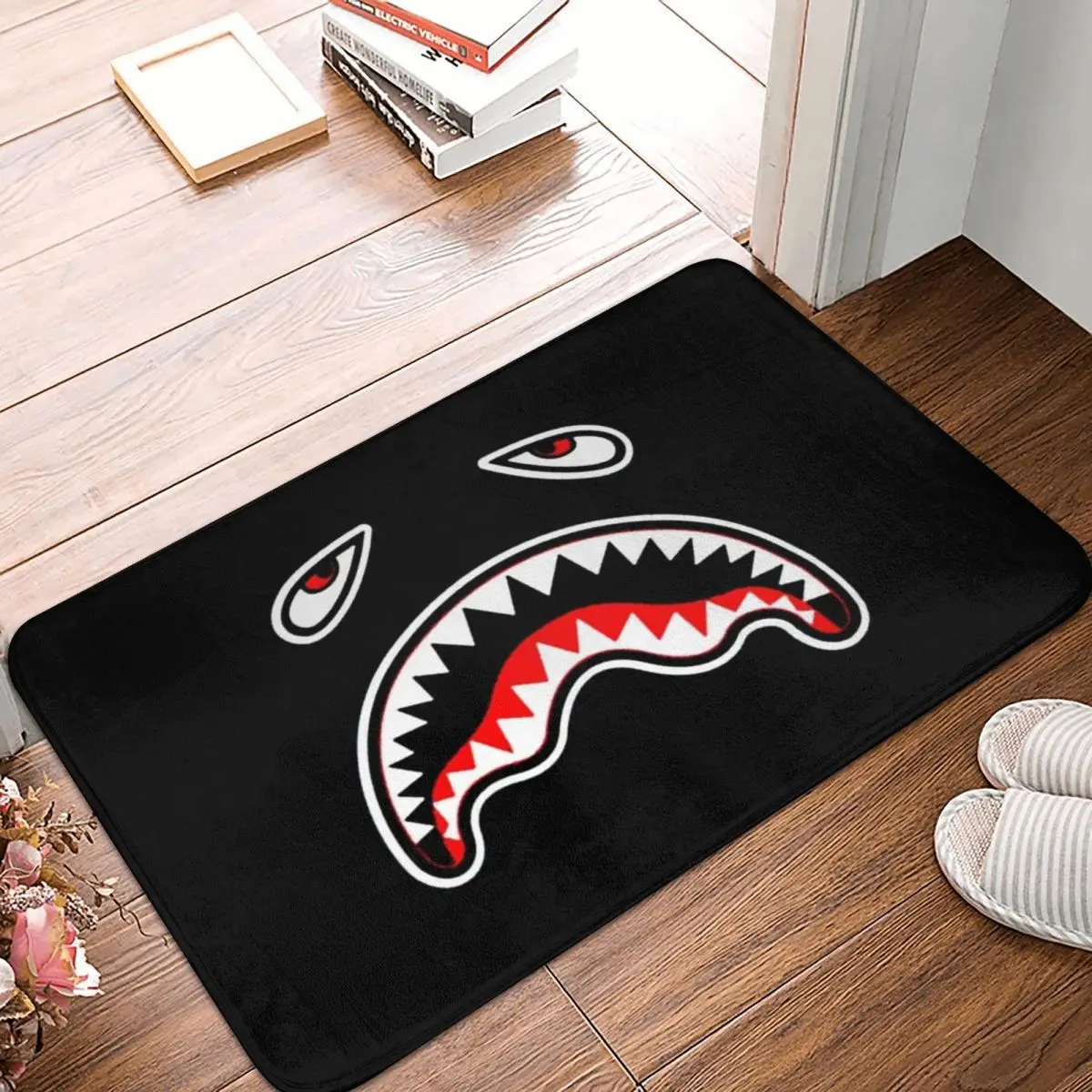 

Напольный коврик Shark Teeth, нескользящий ковер из полиэстера, для гостиной, коридора, кухни, спальни, балкона, туалета