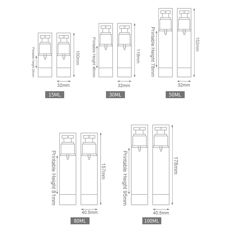 10 шт. косметическая бутылка спрей безвоздушный контейнер с распылителем Пустой