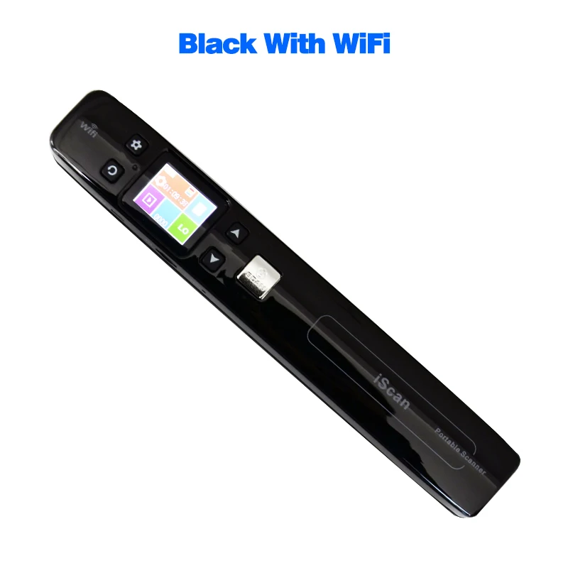 Black with WiFi Мини Iscan сканер документов и изображений A4 Размер JPG/PDF Formate Wifi 1050 dpi высокая скорость с ЖК-дисплеем встроенный аккумулятор - Цвет: Black with WiFi