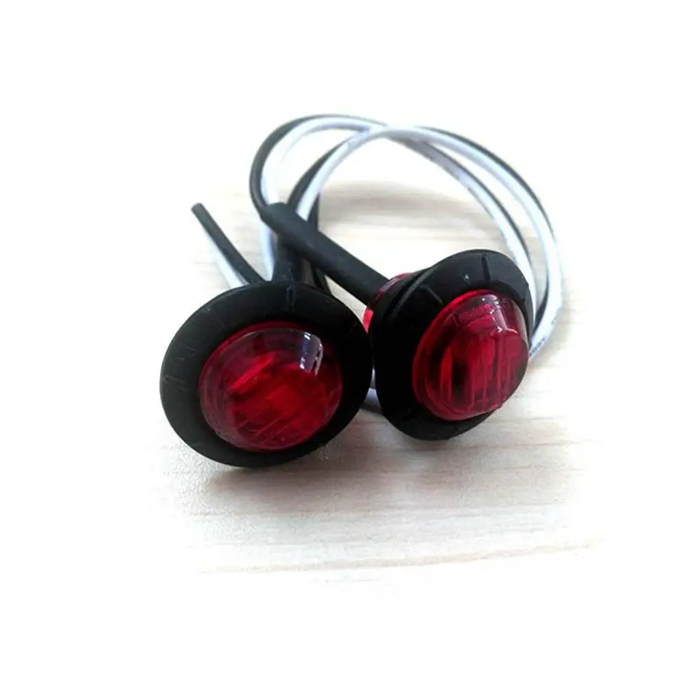 

2PCS 12V 3LED 3/4" Round Trailer Side Marker Lights Yellow White Red For Trucks Clearance Lights Truck Turn Signal Lamp