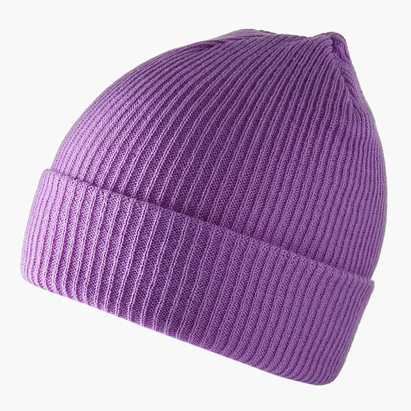 Light Purple Шапки унисекс шапочка 24 цвета женская зимняя шапка в рубчик Gorros шапка в стиле хип-хоп для женщин шапочка в стиле кэжуал простые вязаные осенние шапки - Цвет: Light Purple