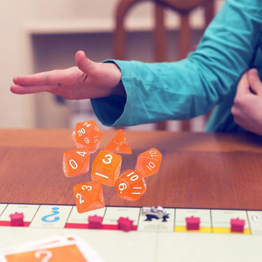 

7Pcs Multi Side Digital Dice Kit Role Playing Games Table Game for Teens