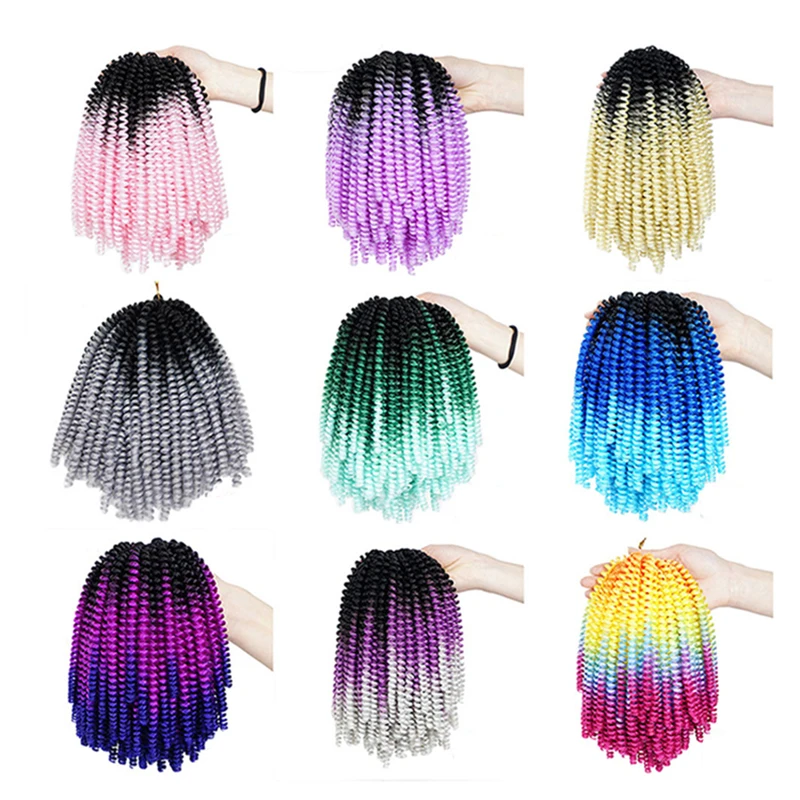 

Afro Ombre Spring Twist Crochet Hair Beyond Beauty Fluffy Crochet Braids Synthetic Braiding Hair Extension Jamaica Bounce