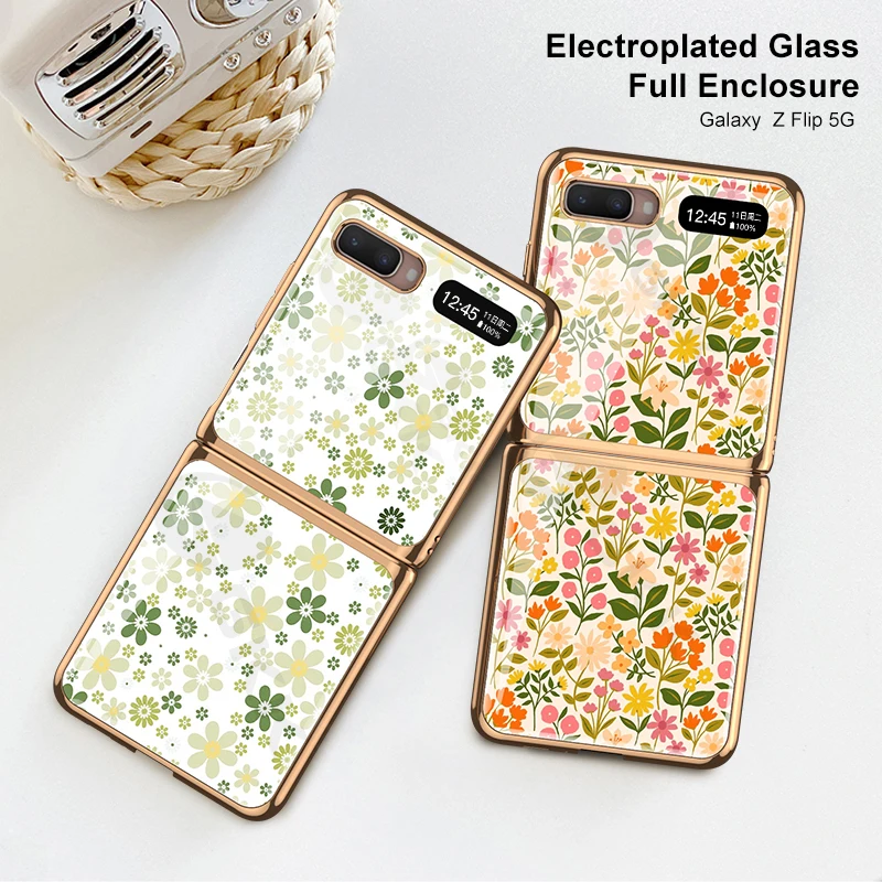 gkk original case for samsung galaxy z flip fold 2 case luxury tempered glass plating edge hard cover for samsung z flip fold 2 free global shipping