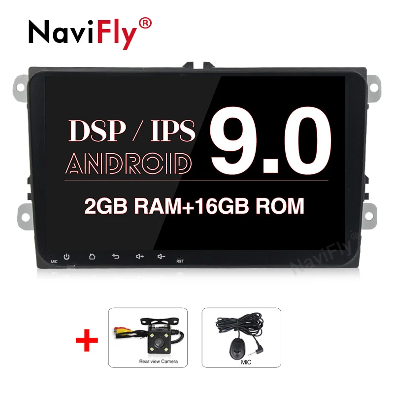 " Android 9,0 8Core ips DSP автомобильный Радио аудиоплеер для VW Polo Golf 5 6 passat b6 Tiguan; skoda роскошный rapid skoda rds gps - Цвет: 4Core 2G Camera