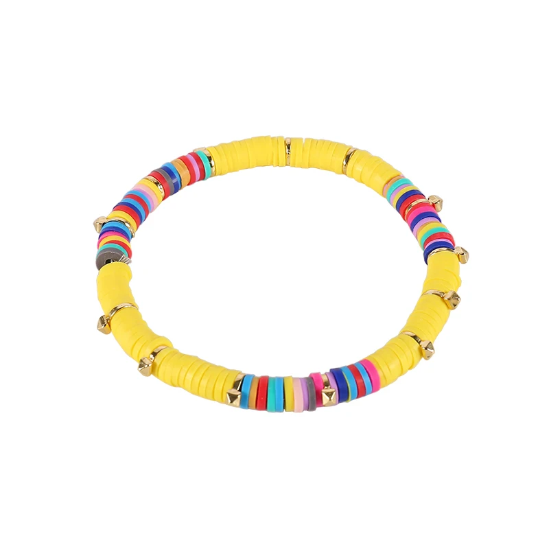 

Badu 6Mm Bohemian Colorful Soft Pottery Clay Beads Stretch Bracelet for Women New Fashion Multicolored Bead Mixed Color Jewelry