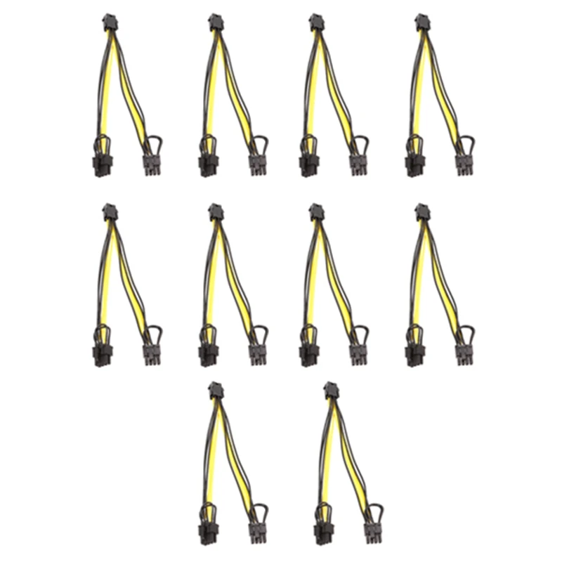 

10 шт. PCI-E PCIE 8P Female к Dual 8Pin 6 + 2P Male GPU изображение видеокарты кабель для майнинга удлинитель 18AWG провод