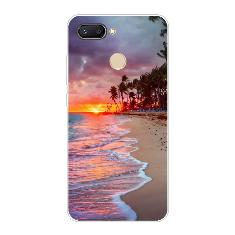 Темный хаки Темный чехол для Xiaomi Redmi 6, мягкий силиконовый чехол для Xiaomi Redmi6 5,4", задняя крышка - Цвет: Темный хаки