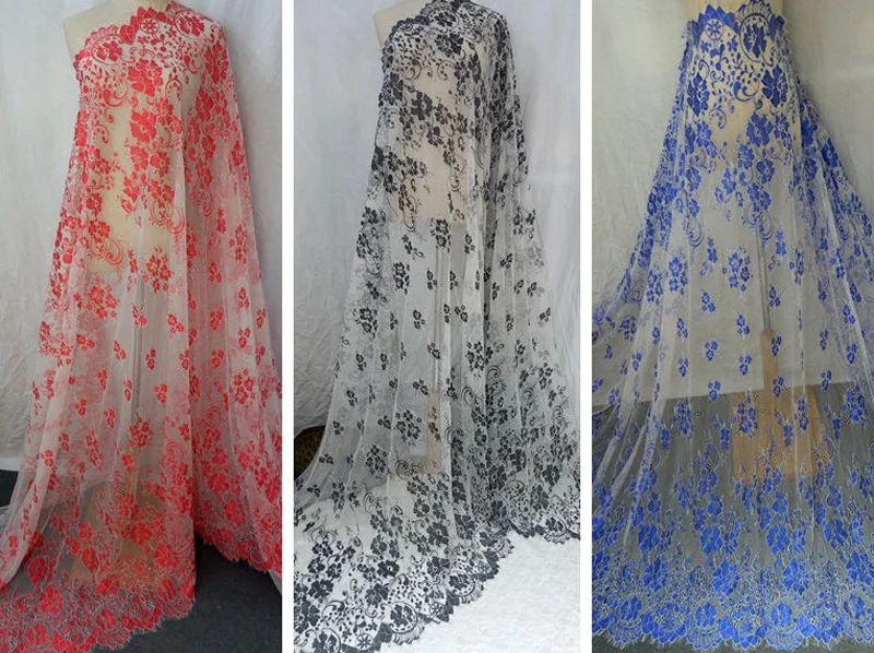 3 м/лот французские ресницы гипюр кружевная ткань красный синий Сделай Сам