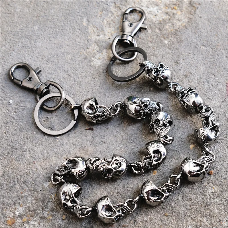 

Domineering Heavy Keychain Waist Biker Wallet Rock Punk Skull Dance Pant Jeans Chains Metal