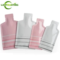 leotrusting pinkwhite bottle shape aluminum foil open top bags shampoo powder cream liquid trial packaging bag heat seal bags