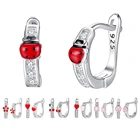 BELAWANG милые серьги из стерлингового серебра 925 пробы в виде божьей коровки для детей, маленькие серьги-гвоздики с красной эмалью, модные ювелирные изделия в подарок