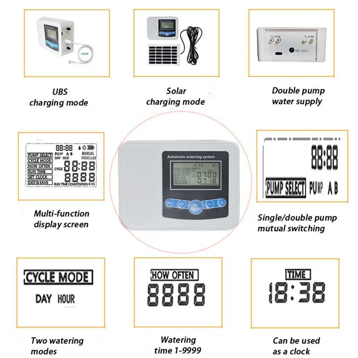 Садовый капельный телефон контроллер двойного насоса система таймера