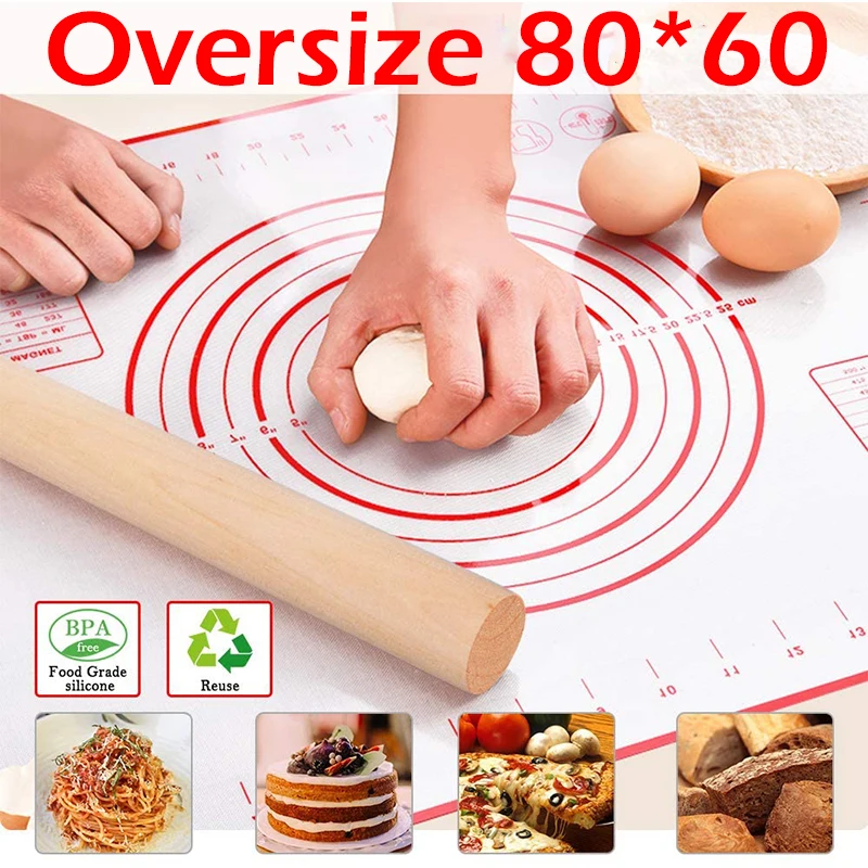 Коврик для выпечки кондитерских изделий 80/70/60 см антипригарный Силиконовый