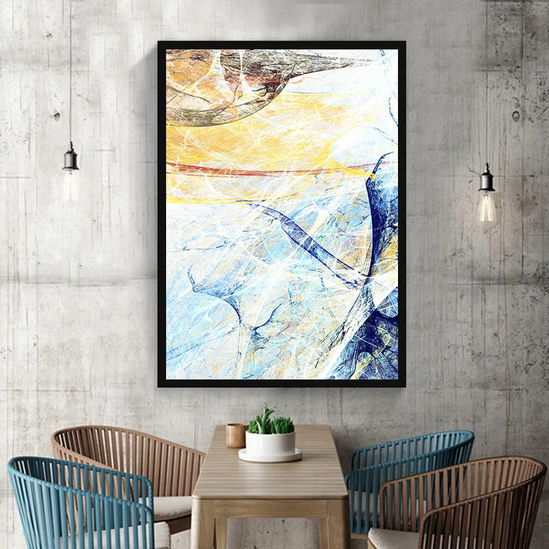 Геометрические линии Абстрактный реализм настенное Искусство Холст Плакаты и