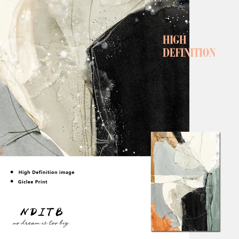 Современное искусство разноцветный абстрактной формы холст плакат настенный