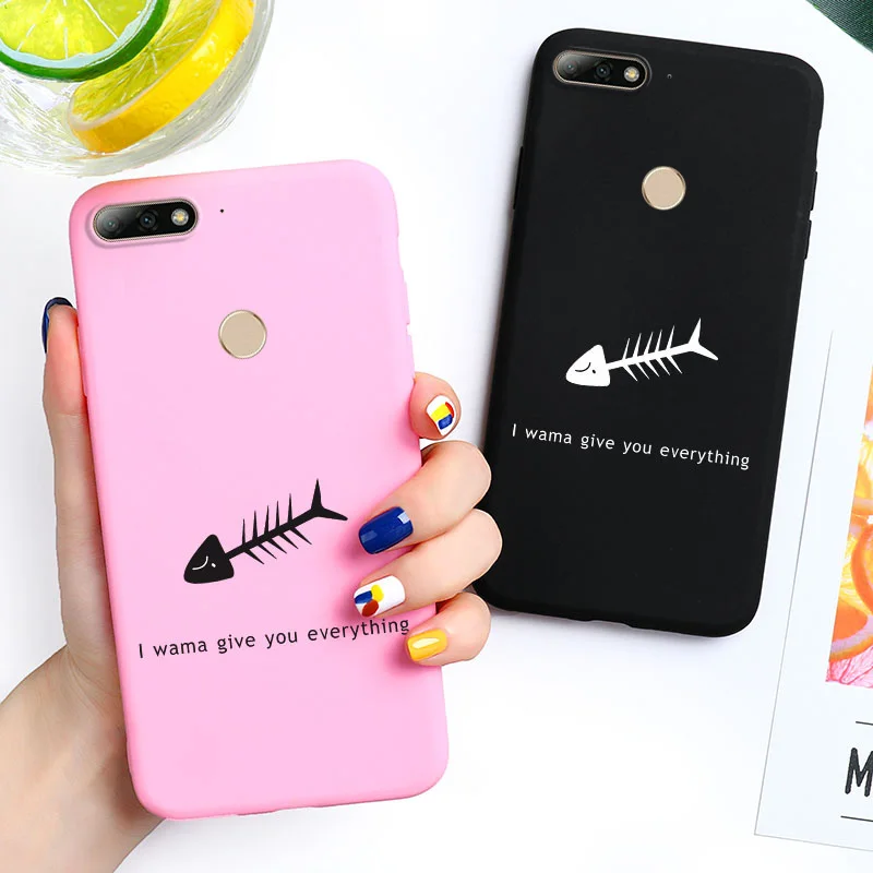 Couple Love Heart soft TPU Case For Huawei Y6 Prime 2018 Silicone Ultra Thin Cover FOR huawei enjoy 8e cases |