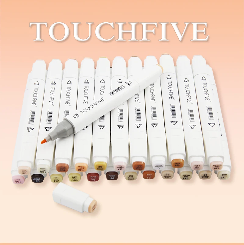 TOUCHFIVE, 24 цвета, набор маркеров для творчества, двойные кисти, ручки для графического искусства, ручки на спиртовой основе, эскизные чернила для рисования, маркеры манги, искусство