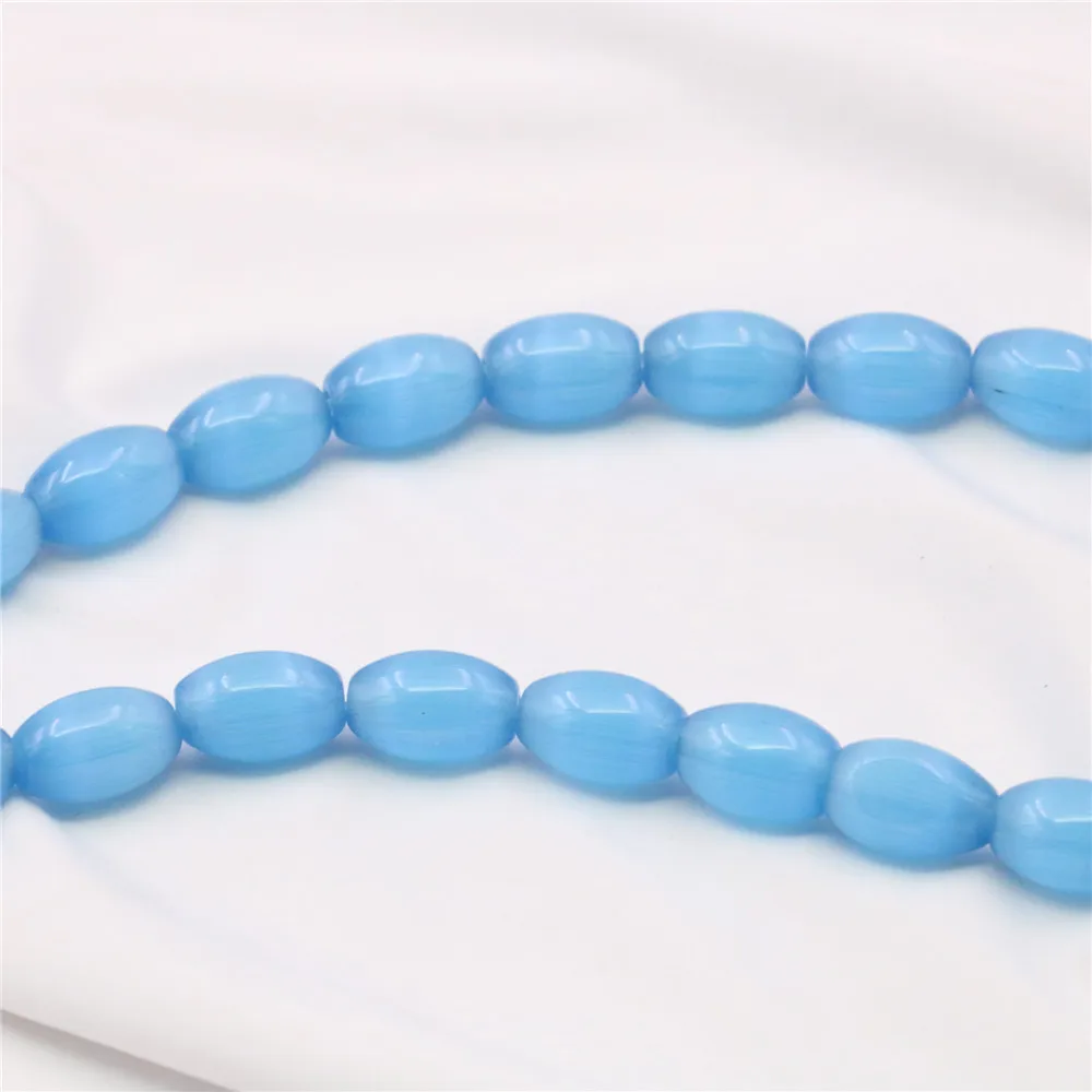 Высококачественные светло-голубые 8*12 мм рисовые мексиканские опаловые кошачьи