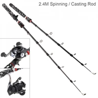 2 4m camouflage 6 section carbon fiber lure fishing rod ultra light spinning casting fishing pole