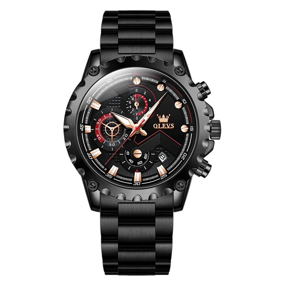 

OLEVS Men Sport Watch Fashion Chronograph Pilot Watches Waterproof Luminous Multifunction Luxury Quartz Wristwatch for Man Reloj