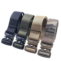 outdoor tactical belt nylon waist band metal buckle outdoor training duty heavy army airsoft hunting canvas waistband men