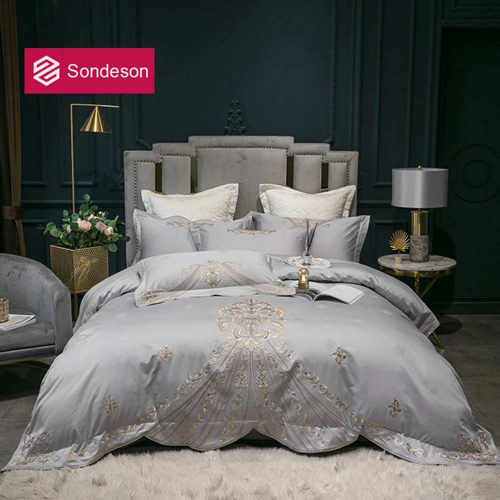 Sondeson Роскошный 100% Египетский 80С длинный штапельный хлопковый комплект