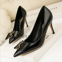 patent leather pumps women shoes size34 41 summer sexy shallow office high heels height 7cm pointed toe slip on ladies shoes
