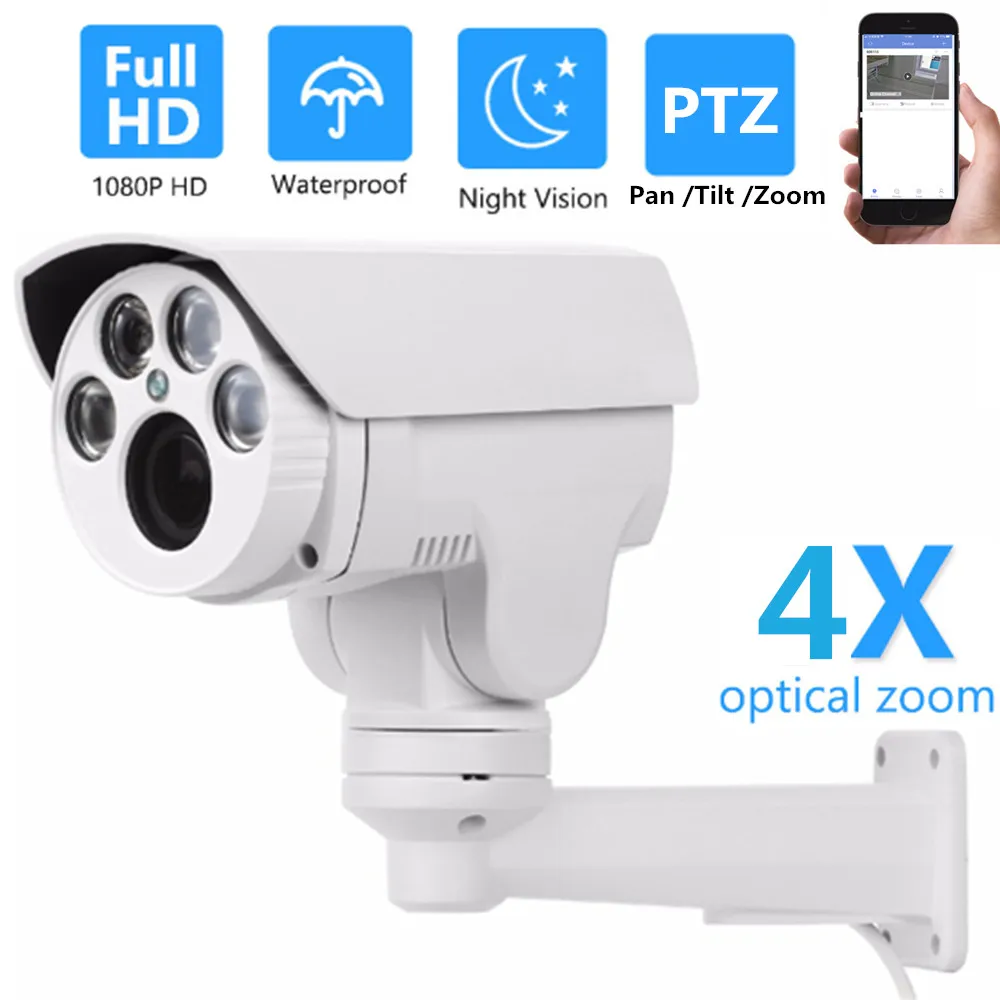 HD 1080P 2MP 5MP домашняя ip камера безопасности PTZ 4X Zoom 2 8 мм 12 10X 5 50 с автофокусом