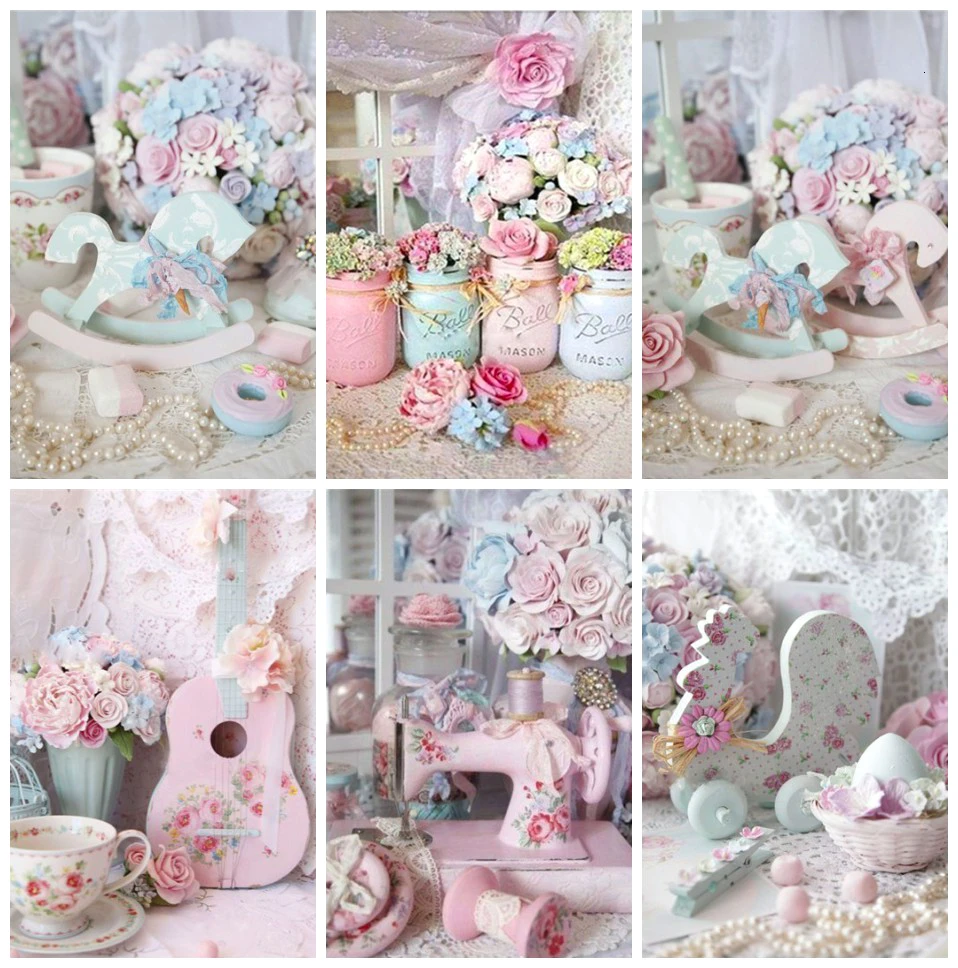 HUACAN Алмазная картина цветок Вышивка крестиком Картина Стразы мозаика мультяшный