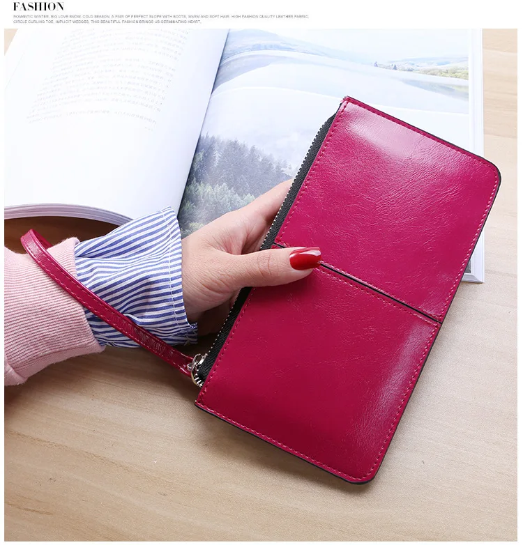 

New fashion women PU leather long purses, handbags, zipper business purses, card clips