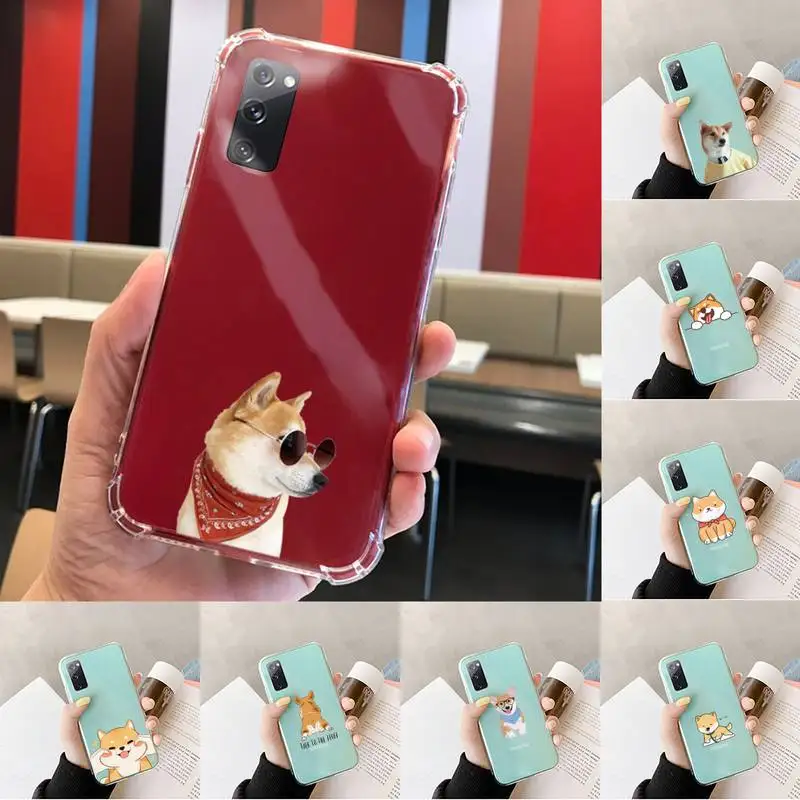

cute Corgi Phone Case Transparent For Samsung S 10 9 20 11 7 8 21 6 P Edge PLUS ULTRA 4G 5G