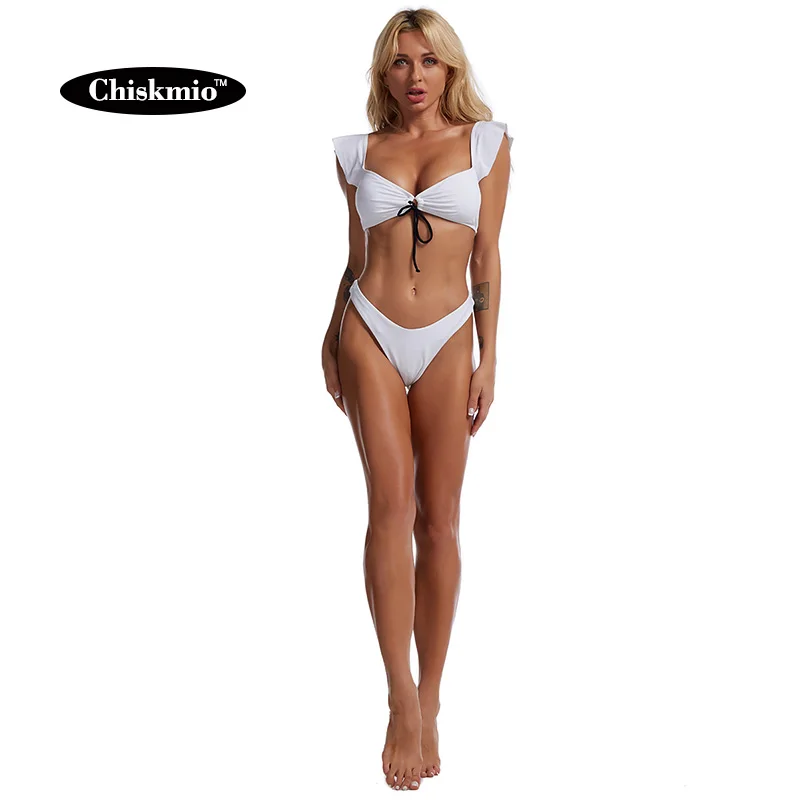 

High Waist Sexy Bikini Women Solid Swimwear White Swimsuit Hollow Out Biquini Backless Push Up Bikinis Bathing Suit Beachwear