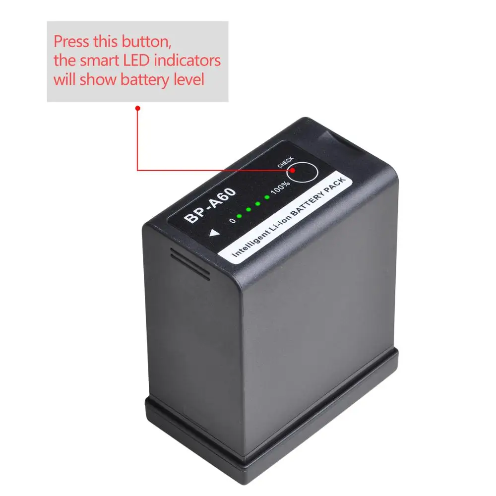 2Pcs 6800mAh BP-A60 BP A60 Battery + LCD Dual Charger for Canon CA-CP200L, EOS C200, C200 PL, C200B, C300 Mark II, XF705 images - 6