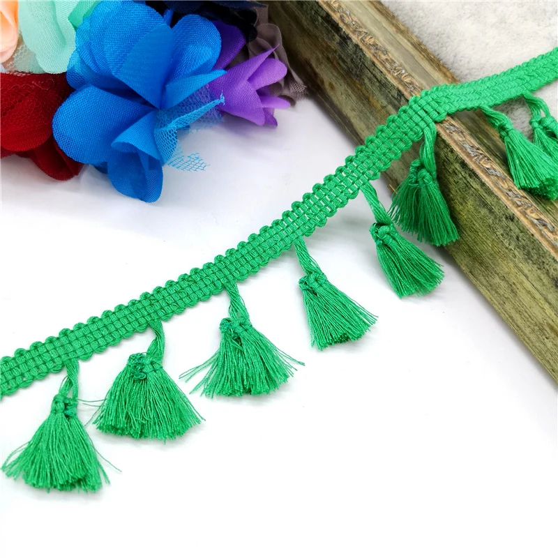 2 ярда Кружевной обрезки для шитья ленты бахрома из хлопка Этническое латинское платье, сценический костюм, декоративные занавески DIY #RL on.