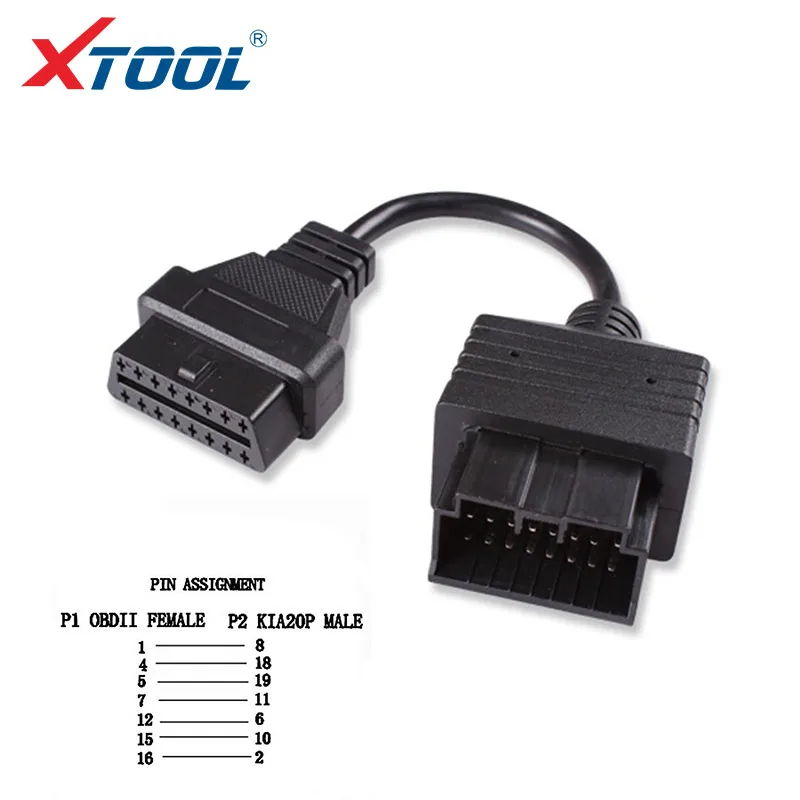 Для KIA 20 Pin до 16 Pin obdii OBD 2 II Женский диагностический инструмент сканер адаптер автомобильный соединительный кабель OBD2 подходит для KIA 20Pin