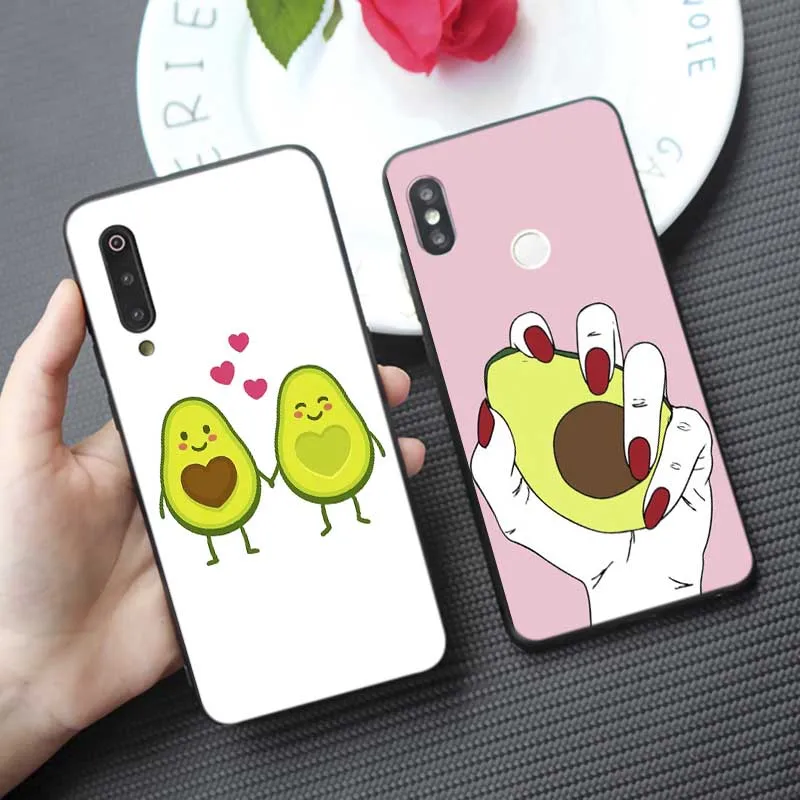 Cute Avocado Food Pattern Soft Silicone Phone Case for xiaomi mi 10 pro 9 9t se 8 pocophone f1 mix 3 |