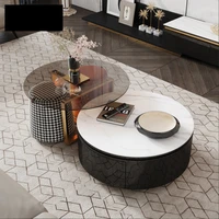 rock plate round coffee table modern rotary coffee table combination table nordic household living room