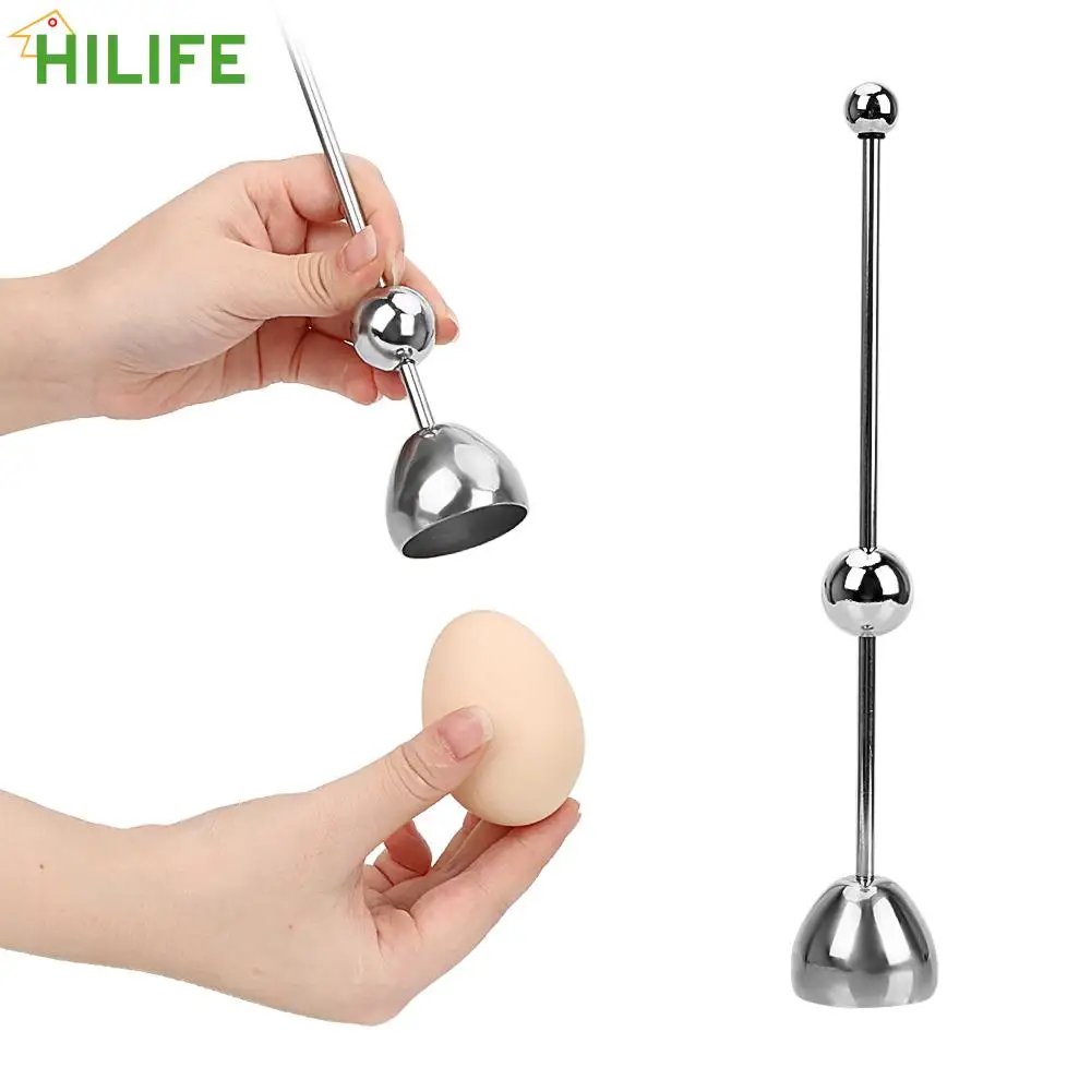 

HILIFE Raw Egg Cracker Separator Egg Knocker Opener Egg Tools Kitchen Gadgets Stainless Steel Boiled Egg Topper Shell Top Cutter