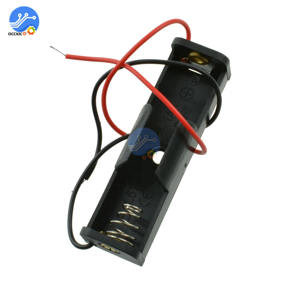 5 шт. 1 x AA батарея 3 7 в зажим держатель Коробка Чехол черный с проводом высокое