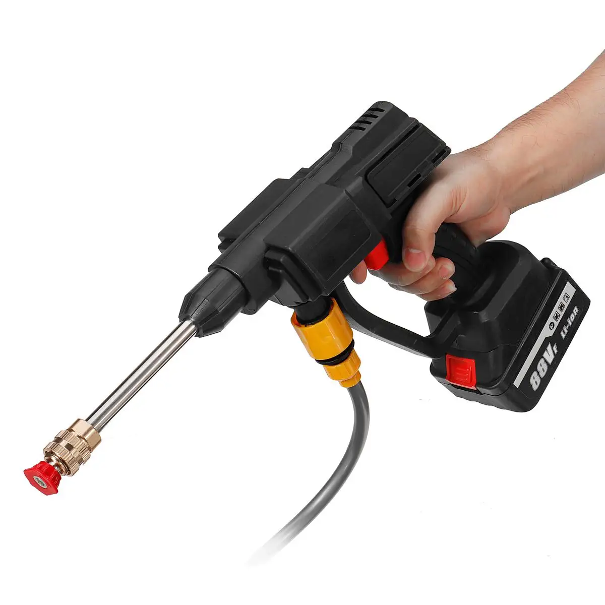 Купить 3000W 88V аккумуляторная автомобильная мойка высокого Давление очиститель автомойка водяной пистолет Портативный высокое Давление шайба пены...