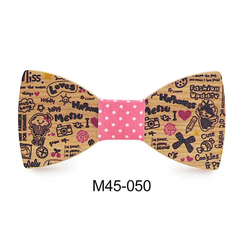 Fashion Apparel Accessories Cartoon Ties Men Boys Wooden Bow ties Kids girls Bowties Butterfly Cravat cutey Wood tie | Аксессуары для