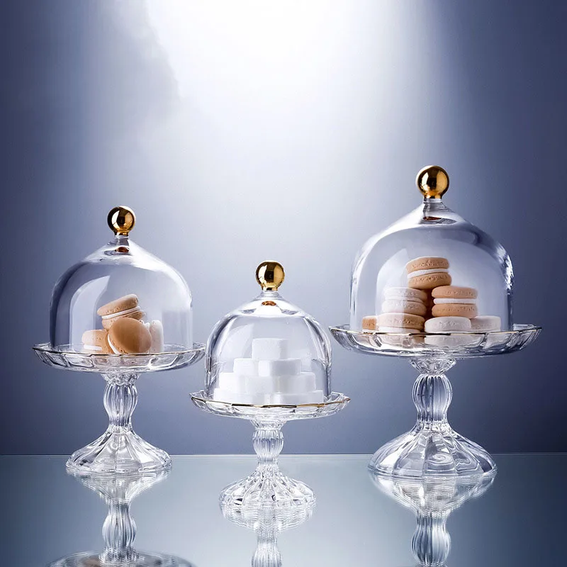 Стеклянная тарелка подставка для торта фруктовые конфетные тарелки обеденные