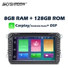 Автомобильный DVD-плеер Carplay DSP, LTE IPS Android 11,0 8 ядер 8G + 128G RDS радио Bluetooth GPS Wifi для VW POLO PASSAT B5 B6 Tiguan