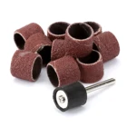 10 шт. 12,5 мм зернистость 80 # шлифовальные ленты для аппарата для дизайна ногтей + 3,17 мм оправка для Dremel вращающегося инструмента сверла для ногтей