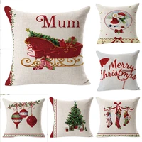 merry christmas cushion cover decor cotton linen christmas stocking throw pillow case festive xmas home new year gift 4545 cm