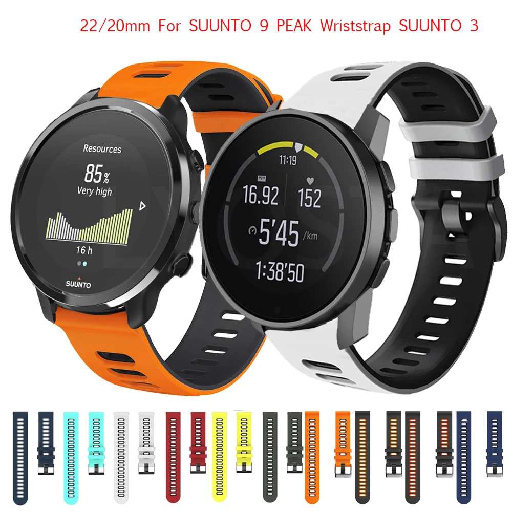 

Hot 20mm 22mm Wrist Strap For Suunto 3 Watch Accessories Silicone Band For Suunto 9 PEAK Sport Wristband Replacement Band New