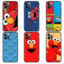 Sesames Cookie Elmo Black Cover for Apple iPhone 11 13 12Pro 7 8Plus XR X Cell Phone Case XS 6S 5S SE Soft Celular Casing