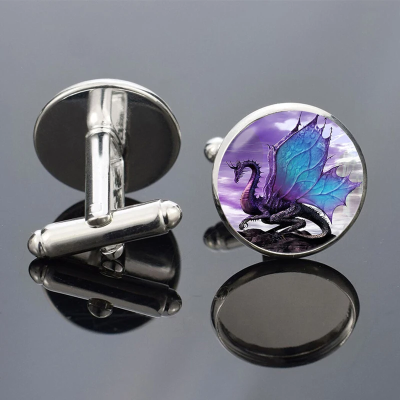1 пара Запонки с изображением дракона для Для мужчин прохладный сплава Свадебный
