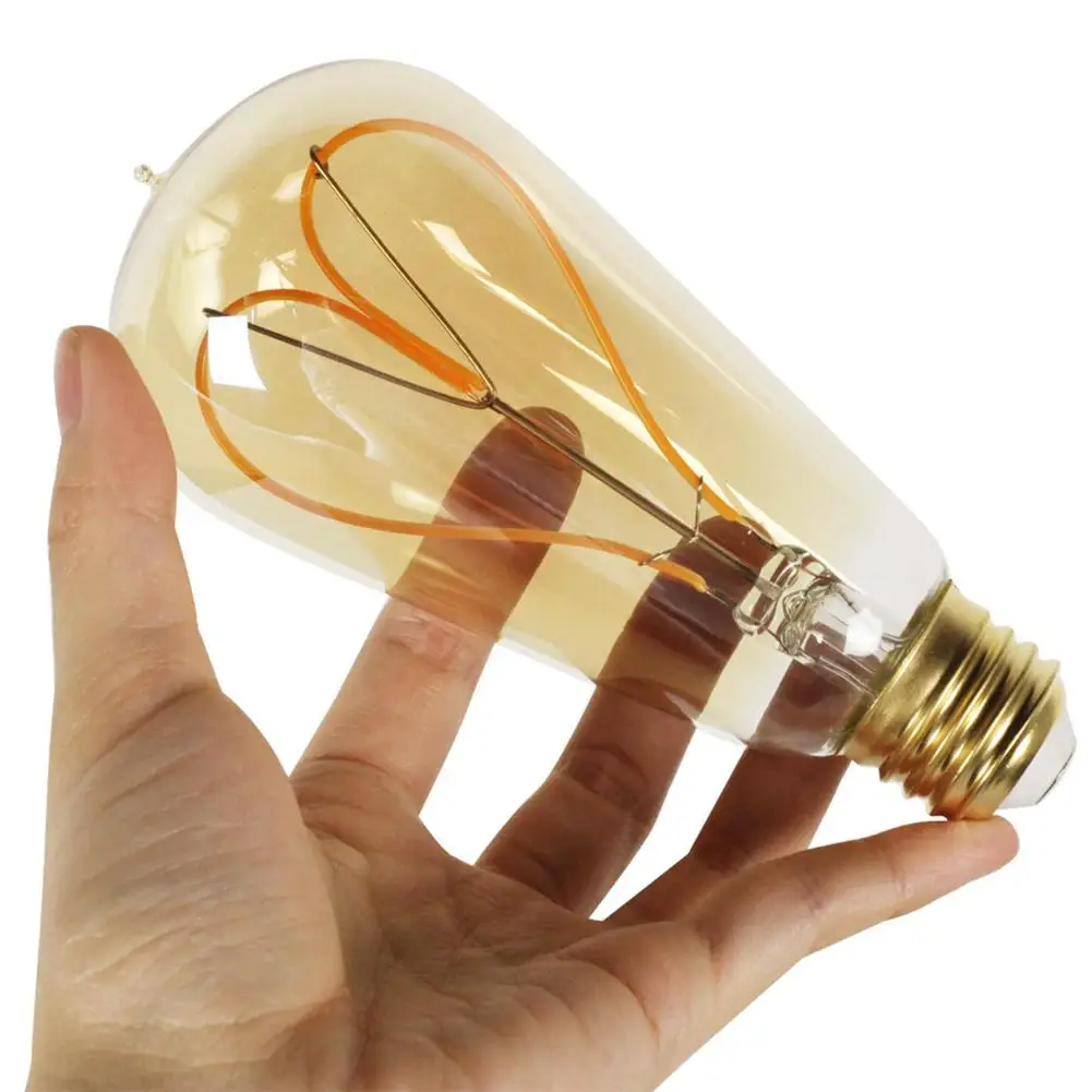 2020 NEW ST64 110V/220V LED Edison light Bulb Dimmable Heart Shape Soft Light Filament Antique Style Vintage | Лампы и освещение